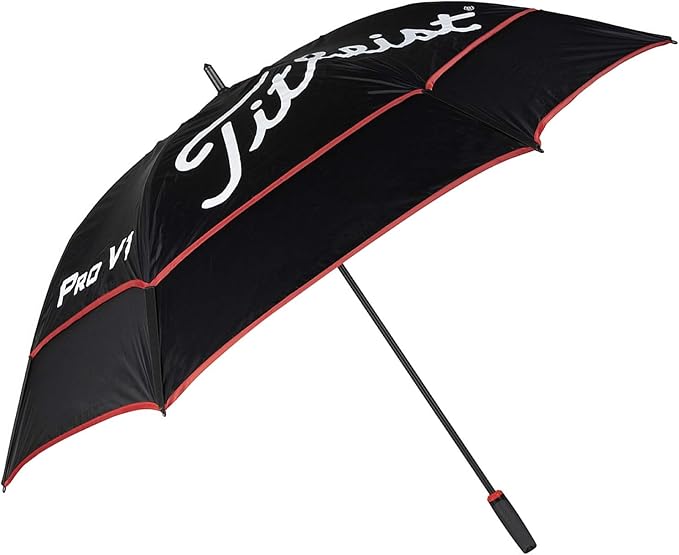 Titleist Tour Double Canopy Golf Umbrella Black/Black/Red Amazon.co.uk