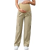 AMPOSH Women's Maternity Cargo Pants with 6 Pockets Quick-Dry Pregnancy Hiking Pants