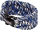 Hippo Survival Paracord Bracelet with Black Metal Shackle and Adjustable Size - Blue Camo