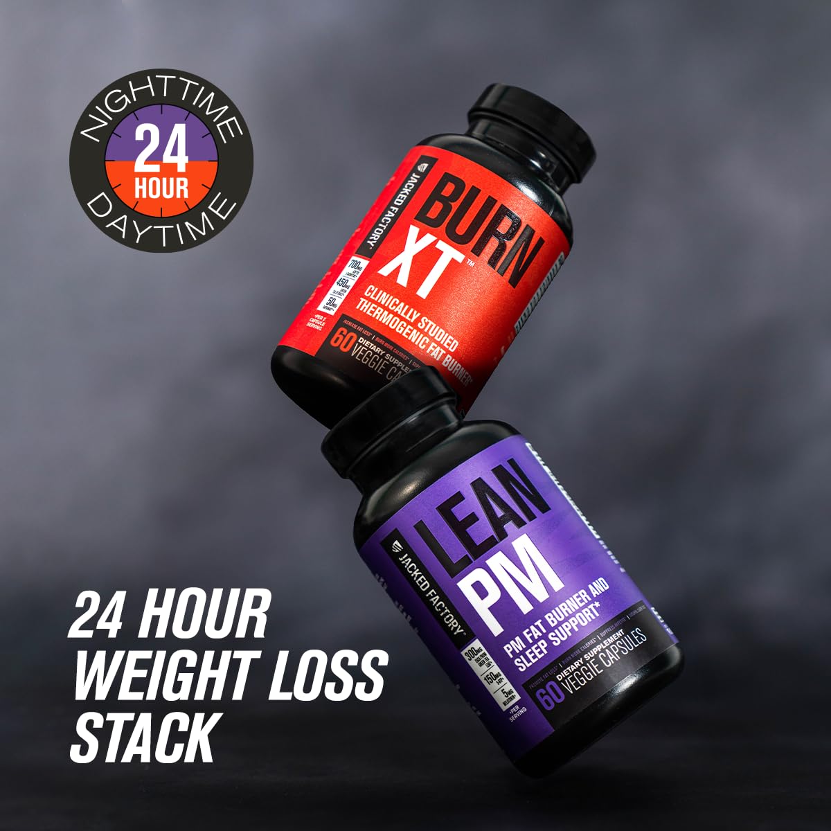 Jacked Factory Lean PM Night Time Fat Burner, Sleep Aid Supplement, & Appetite Suppressant for Men and Women - 60 Stimulant-Free Veggie Weight Loss Diet Pills