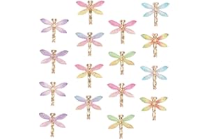 Healifty 24Pcs Mixed Color Lifelike Dragonfly Charms for DIY Necklace Pendants Bracelet Ornaments Hairclip