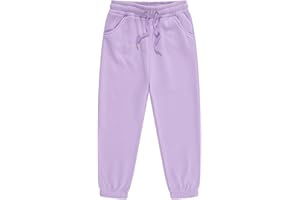 Boys Girls Wide Leg Baggy Elastic Waist Sweatpants Seam Detail Solid Trousers with Pockets for Kids Casual Bottoms