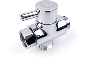 MINGOR-STYLE Brass Shower Arm Diverter Valve for Hand Held Showerhead and Fixed Spray Head,G 1/2 3-Way Bathroom Universal Shower System Replacement Part(Polished Chrome)