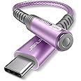 USB Type C to 3.5mm Female Headphone Jack Adapter, JSAUX USB C to Aux Audio Dongle Cable Cord Compatible with iPhone 15 Pro Max/15 Pro/15 Plus, Samsung Galaxy S23/S22/S21 Ultra, iPad Pro, Pixel Purple