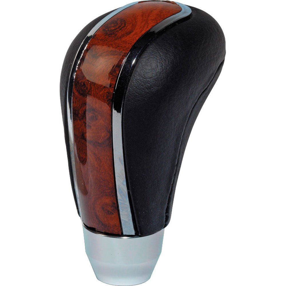 AUTO-STYLE AutoStyle Universal gear knob M-7 - Black leather/Polished/Wood
