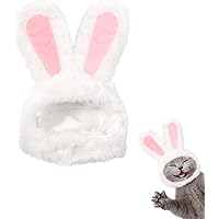 XIMISHOP Cute Costume Bunny Rabbit Hat with Ears for Cats & Small Dogs Party Costume Easter Pet Accessory Headwear