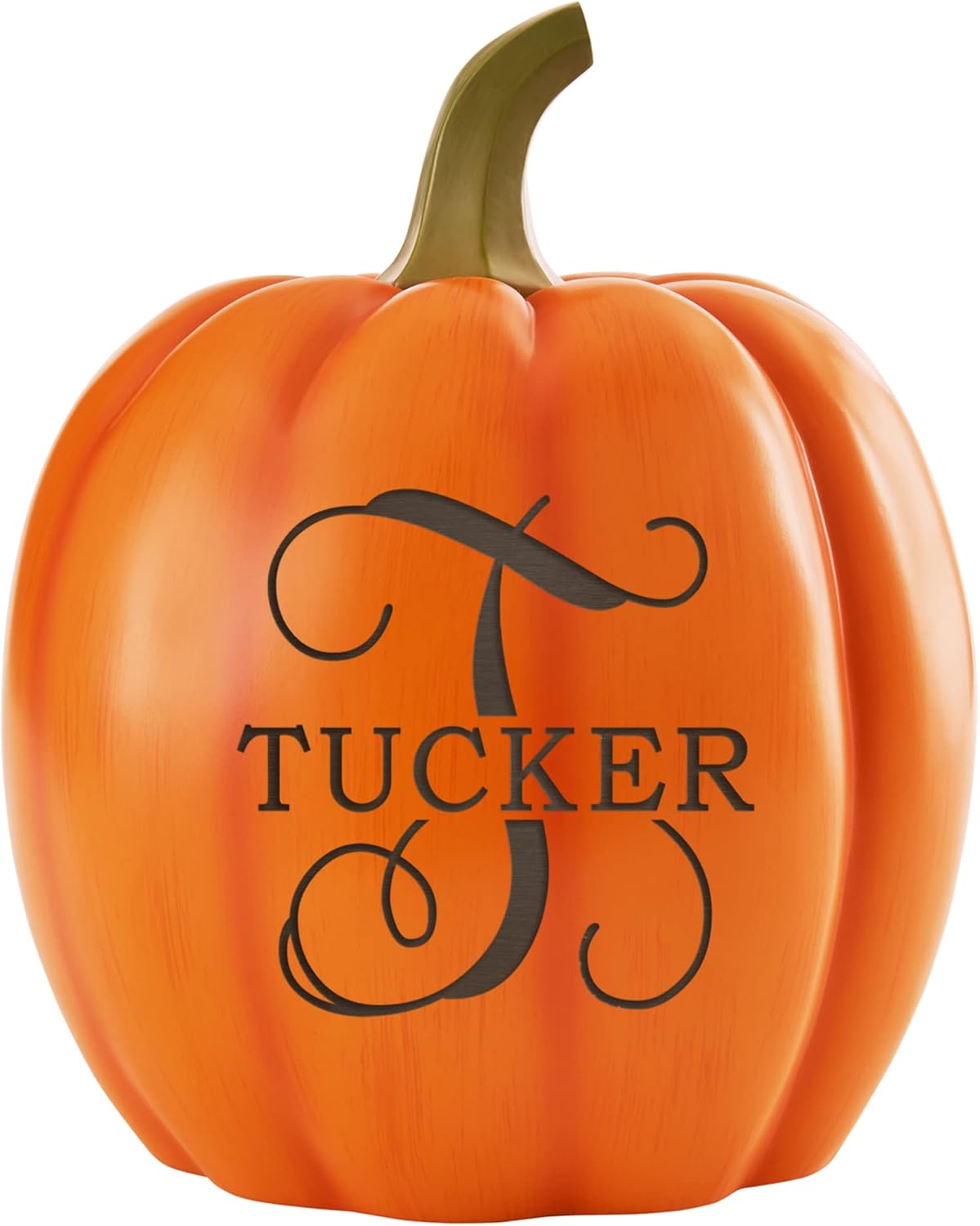 Candles & Holders - Let's Make Memories Personalized Light Up Pumpkin - Family Name Jack-O-Lantern Halloween Décor - Your Name & Initial on a Custom Pumpkin - Fall - Light Up Indoors/Outdoors - XL - Orange