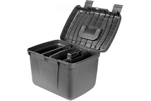 HORZE Smart Grooming Box for Horses, Dogs, Cats with Removable Tray | Non-Slip, Crack Resistant | 16" x 12" x 12" - Shadow Grey - One Size