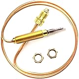 Techomey Universal Thermocouple for Gas Fireplace, Fire Pit Thermocouple, Thermocouple Propane Fire Pit, BBQ Grill, Fire Pit 