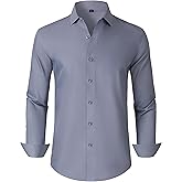 Mens Grade 3.5 Wrinkle-Resistant Dress Shirts Men's Long Sleeve Button Down Work Shirt for Men