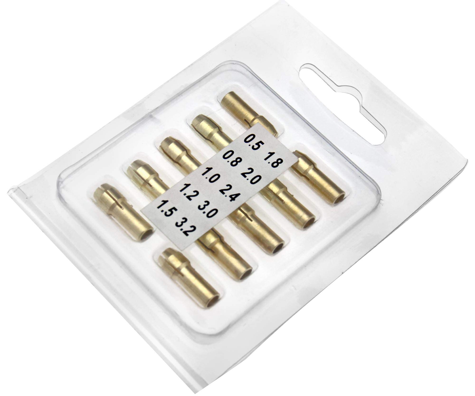 Be In Your Mind 10pcs 0.5-3.2mm Brass Drill Chuck 5mm Shank Mini Drill Collect Chuck Bits for Rotary Tool