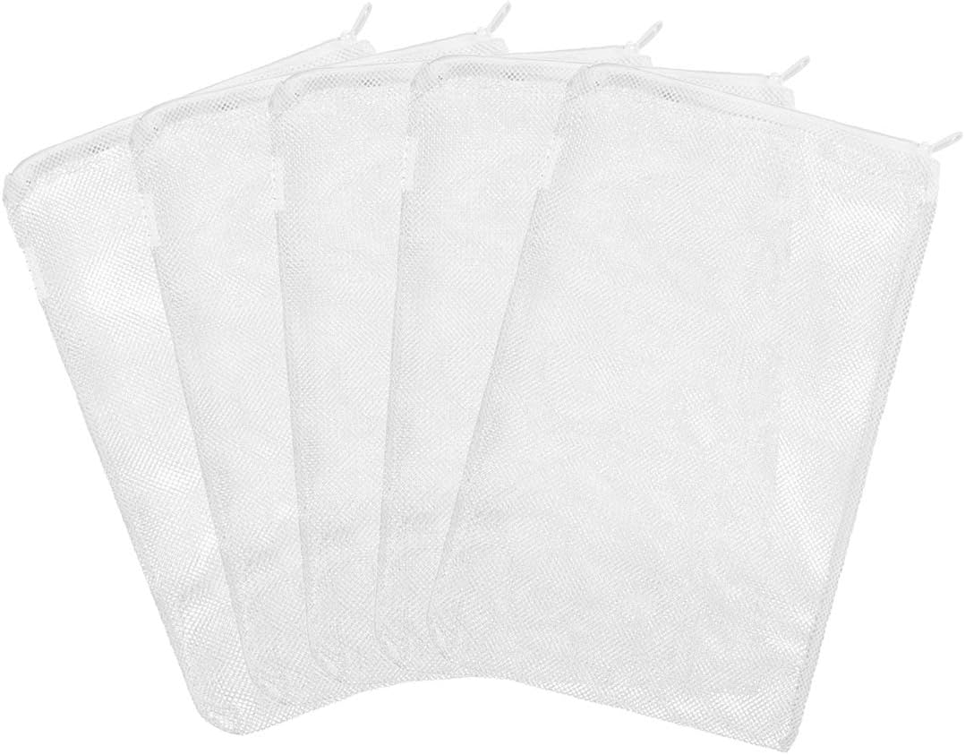 UUYYEO 10 Pcs Aquarium Filter Media Bags Reusable Nylon Fish Tank Mesh Bag with Zipper