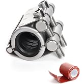 Kodilin Upgraded Pipe Repair Clamp with M1 Self-Adhesive Leak-Sealing Tape | 304 Stainless Steel Rust-Proof Emergency Pipe Repair Kit for Plastic &amp; Metal Pipes, 1/2"(20-23mm)