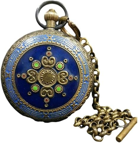 Amazon Co Jp Laojunlu Reflux銅七宝ダブルオープン古い懐中時計 オメガ ワンピース 骨董品をまねる 銅器コレクション 絶世の孤品 ホーム キッチン