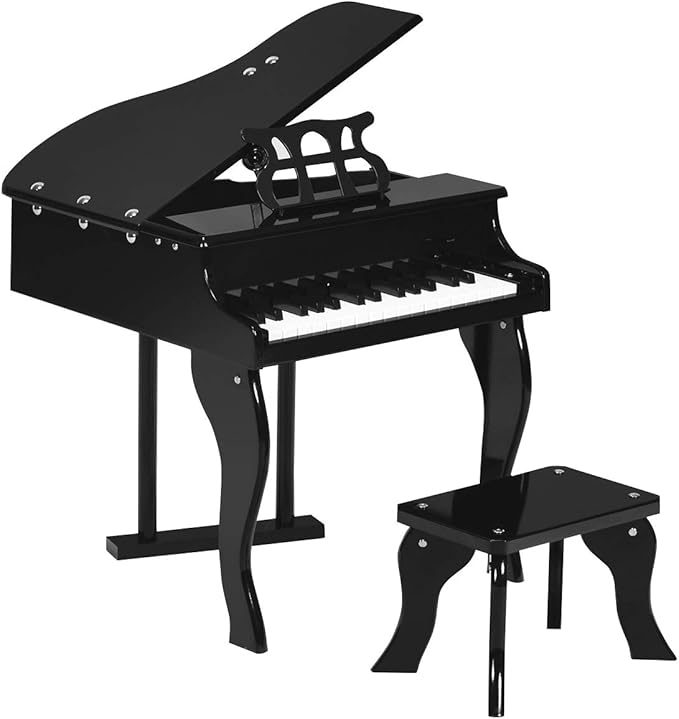 COSTWAY Piano para Niños 30 Teclas con Atril Piano de Juguete de Madera