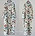 Yesno TA4 Women Long Button-Down Foral Tops Blouse Shirts Dress Casual 100% Cotton