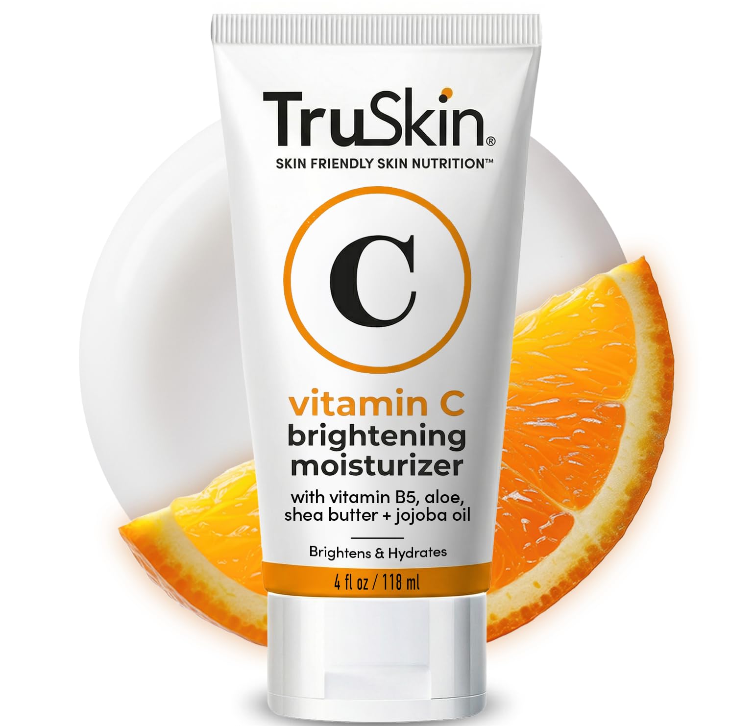 TruSkin Vitamin C Moisturizer Face Cream for All Skin Types with Vitamin B5 and Green Tea, 4 fl oz