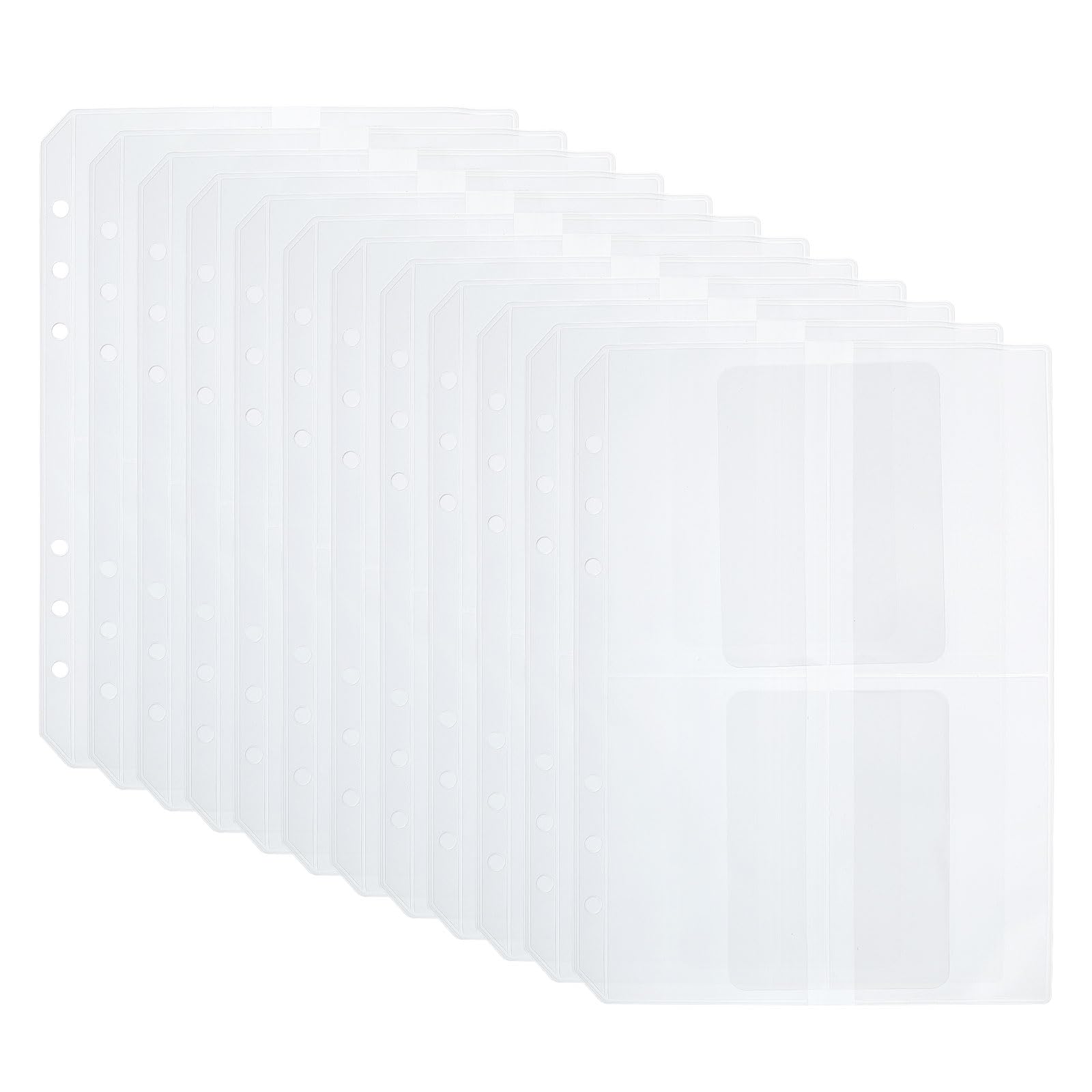 PATIKIL A5 Binder 4 Pockets, 12 Pack PVC Zipper 6 Holes Binder Pouch Folders Document Waterproof Filing Storage Loose Leaf Bags for 6-Ring Notebook Binder, Clear