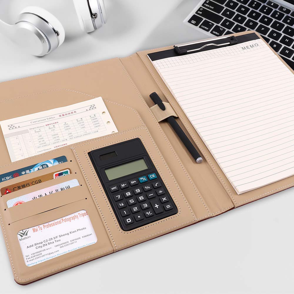 SALOVES Carpeta de Conferencias Maletín A4 Carpeta de Cuero Organizador