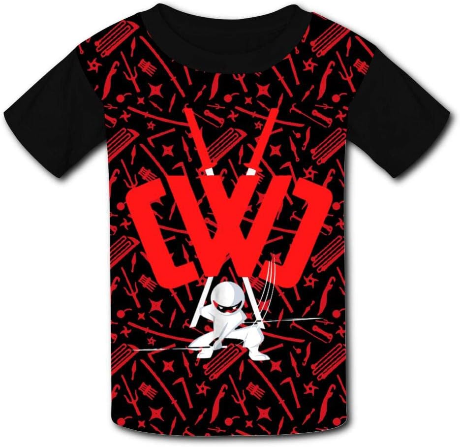 Youth 3D Short Sleeve T-Shirts CWC Chad Wild Clay Logo Kids Casual Graphics Tees Black