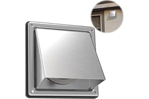 ForoGore 4'' Metal Dryer Vent Cover Outdoor Wall with Rubber Cushioned Non Return Flap, 4 Inch External Extractor Wall Vent, Stainless Steel Outside Dryer Vent Covers for House