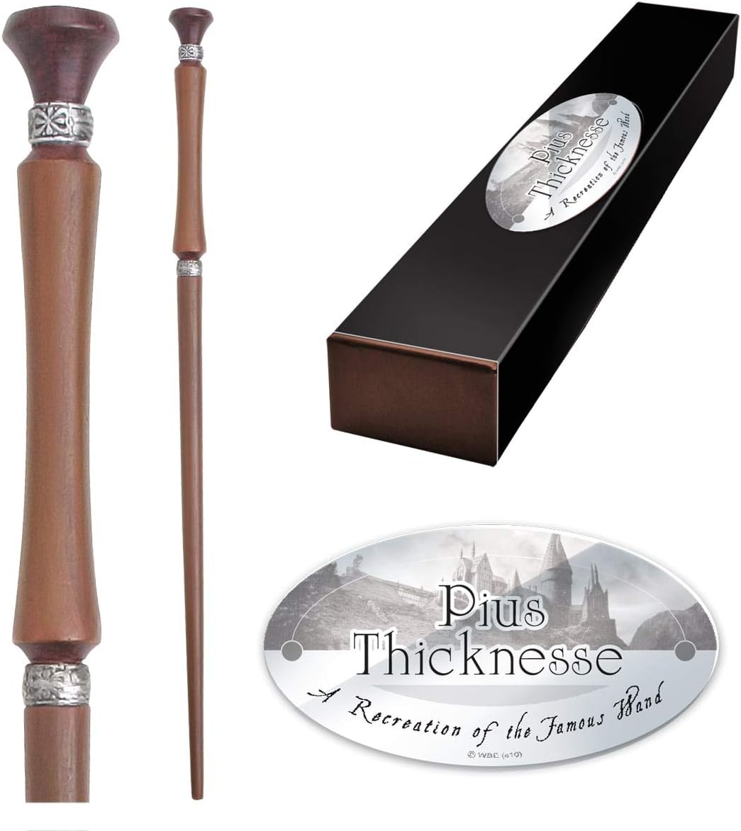 The Noble Collection, Pius Thicknesse Character Wand, 15in (38cm) Wizarding World Wand With Name Tag