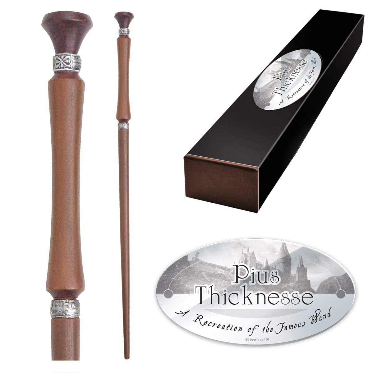 The Noble Collection - Pius Thicknesse Character Wand - 15in (38cm) Wizarding World Wand With Name Tag - Harry Potter Film Set Movie Props Wands
