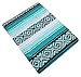 Threads West Premium Large Heavyweight Mexican Falsa Blanket, Serape Stripe Yoga Blanket (72” X 52”)