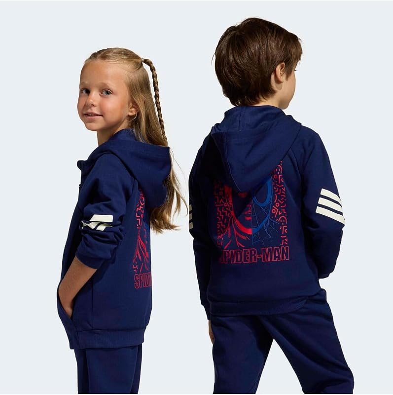Unisex Kids Marvel Spider-MAN Track TOP, Dark Blue/Off White, 3-4 Years