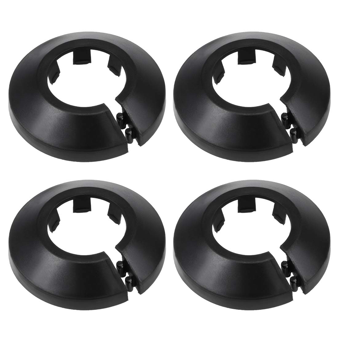 sourcing map 25mm Pipe Cover Decoration PP Plastic Water Pipe Escutcheon Black 4pcs