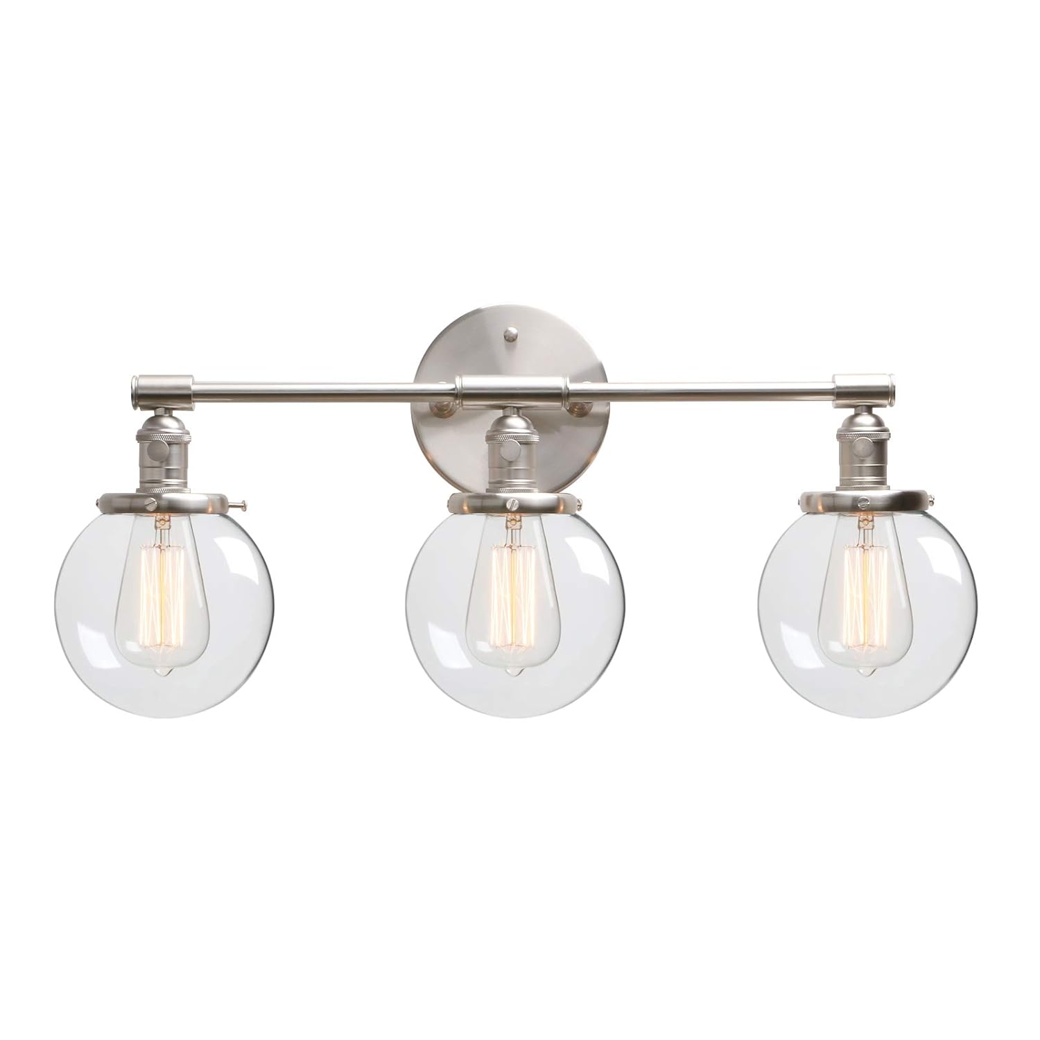 Phansthy Industrial Wall Light, 3 Lights Wall Lamp with Switch, Globe