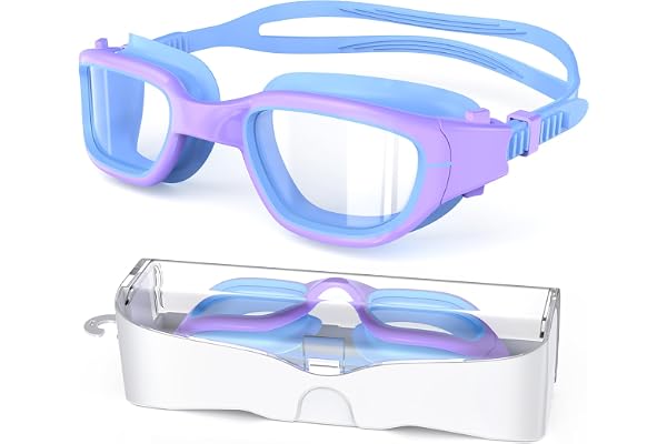 Zeligerstar kids swim goggles, Swimming Goggles for Kids 4-16, Anti Fog&UV Adjustable Clasp Pool Goggles for Child Youth