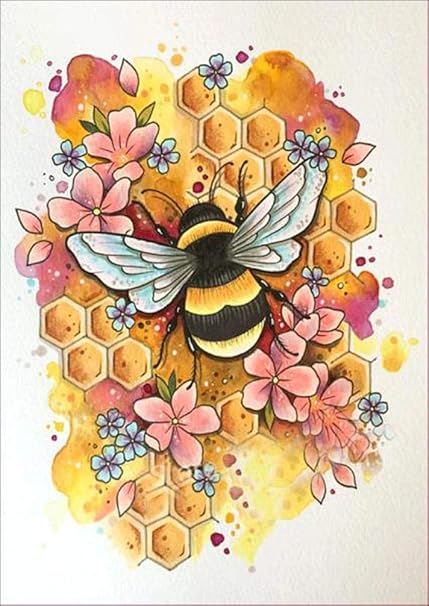 Amazon Com Diy 5d Bee Diamond Painting Jchen Tm Home Decorations