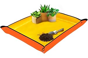 VUICCI Plant Repotting Mat,Square Succulent Gardening Mat Waterproof Transplanting Mat for Indoor, Thickened Foldable Soil Change Mat and Potting Soil Mess Control Tidy Tray Repotting Mat for Plant Lovers