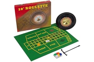 RUN.SE 10 inch Roulette Game Set Casino Roulette with Table Cloth Poker Chips for Bar KTV Party Board Game