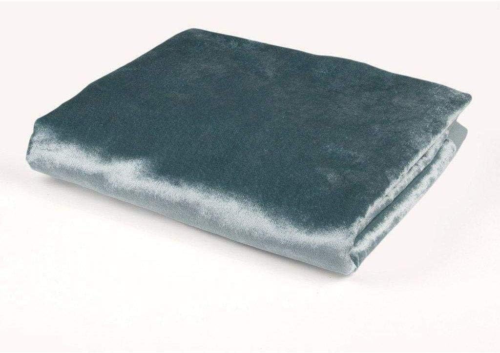 McAlister Textiles Shiny Velvet Table Runner | Duck Egg Blue Plush Accessory Dining Autumn Holiday Runner | Size - 30 x 200cm