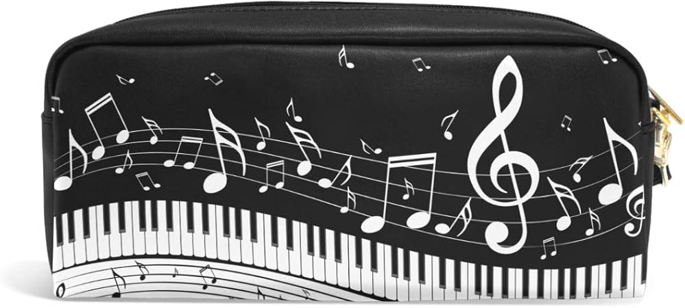 Amazon Soresore ソレソレ ペンケース かわいい 大容量 おしゃれ 高校生 筆箱 中学生 女子 ピアノ 音符 黒 ブラック ペンポーチ 化粧ポーチ ポーチ ふでばこ 女の子 小学生 文房具 文具 筆入れ Puレザー プレゼント 贈り物 ギフト ペンケース 文房具 オフィス用品