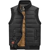 Msmsse Men's Outerwear Vests Winter Quilted Padded Vest Gilet Stand Collar Warm Puffer Vest