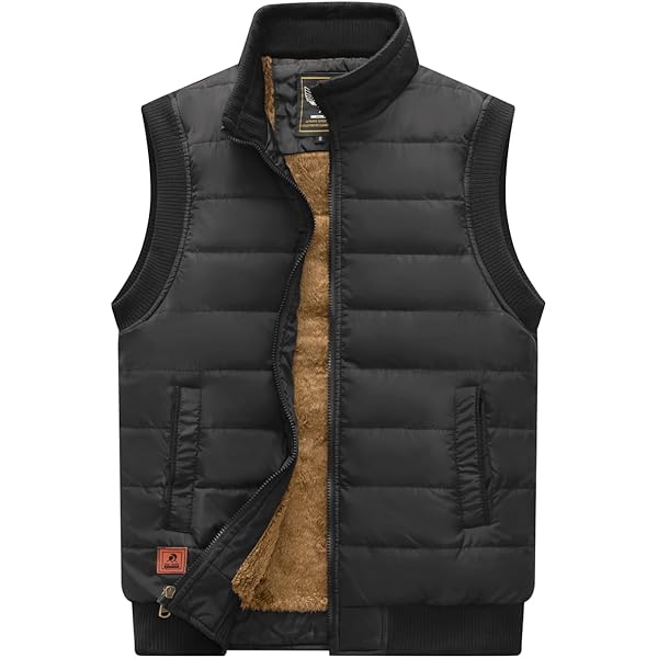 SWJGLITTR Men's Down Vest Male Collarless Lightweight Puffer Vest