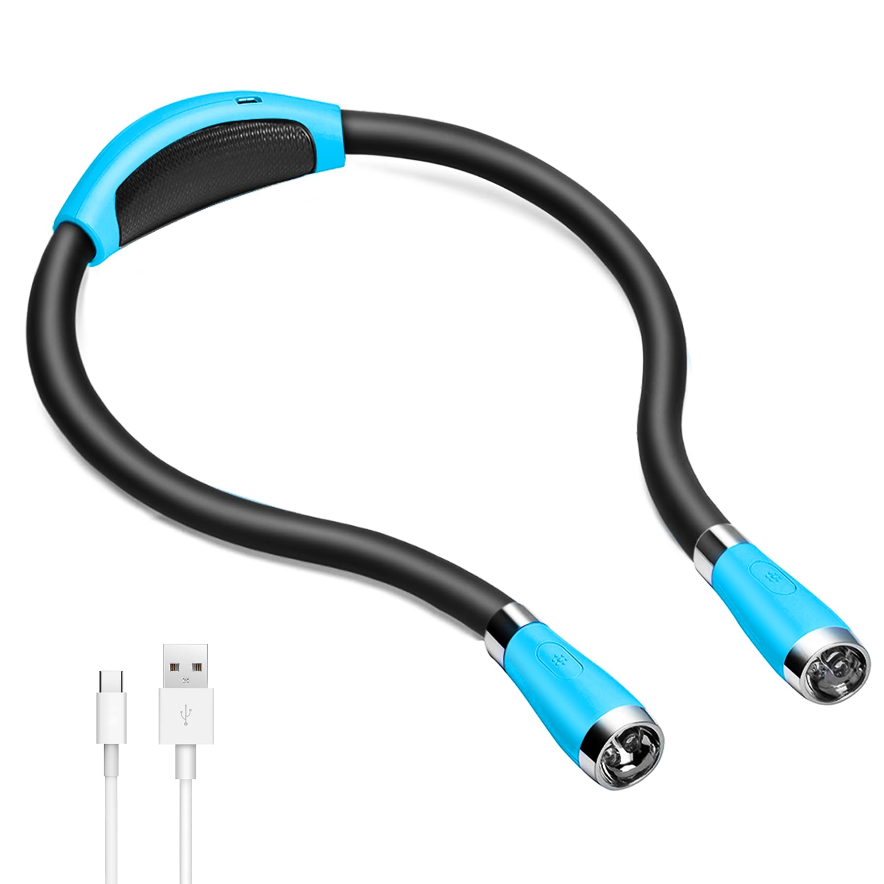 SingHong Neck Book Light LED Reading Lamp USB Rechargeable, Hands Free, 4 LED Bulbs, 4 Adjustable Brightness, for Reading in Bed or Outdoor Activities at Night