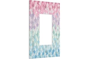 XUEJIAKU Colorful Mermaid Scales 1 Gang Rocker Light Switch Plate Cute Blue Single Decora Outlet Wall Cover Faceplate Decorative Wallplate for Bathroom Girls Bedroom Kids Baby Nursery Living Room Decorate