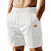 Sailwind Men's Casual Corduroy Shorts Lightweight Elastic Waist Drawstring Summer Beach Shorts