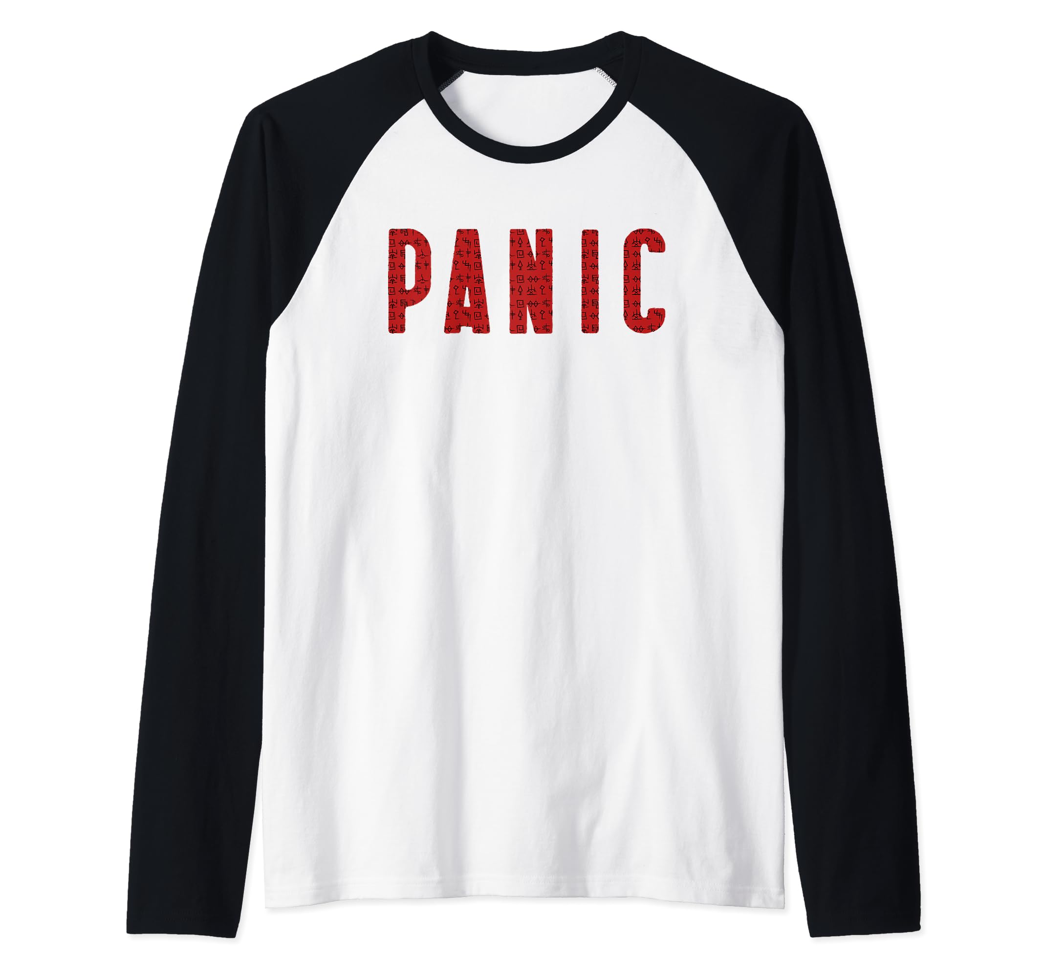 Panic Pattern Raglan Baseball Tee
