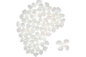 QTTLLI 450Pcs Glow Pebbles Glow in The Dark Decorative Stones Rocks for Garden Path Walkway Yard Fish Tank, White