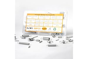 SCIWIL 99PCS Extension Spring Assortment Kit, 12 Sizes Small Tension Springs with Dual Hook Ends, Galvanized Spring Steel Construction, Tiny Springs Set for Hobby Crafting and DIY Repair Project