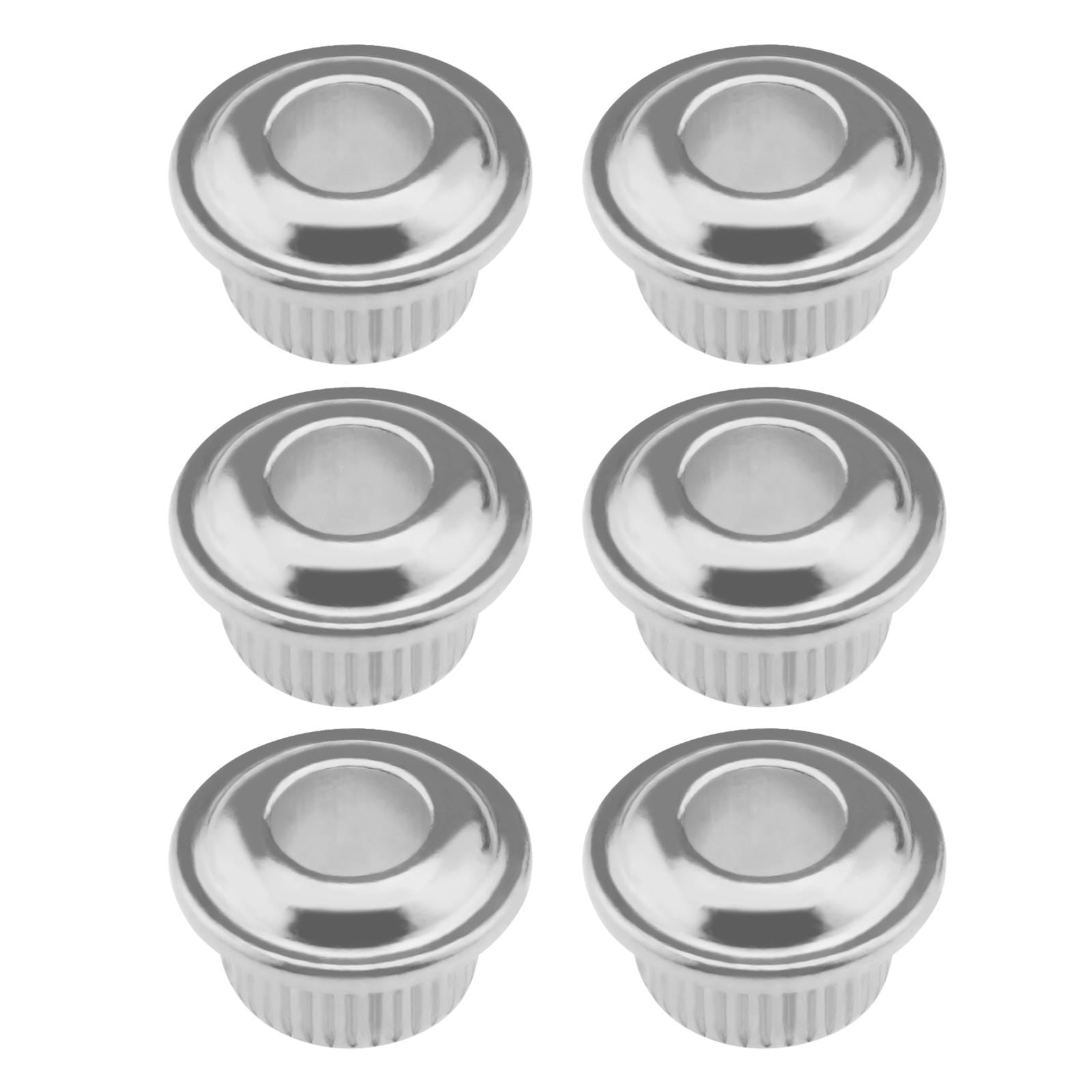 ECSiNG 6pcs Guitar String Ferrules Semi-Enclosed Guitar Tuners Metal Sleeve Guitar Tuner Conversion Bushings Tuning Adapter Ferrules, Silver