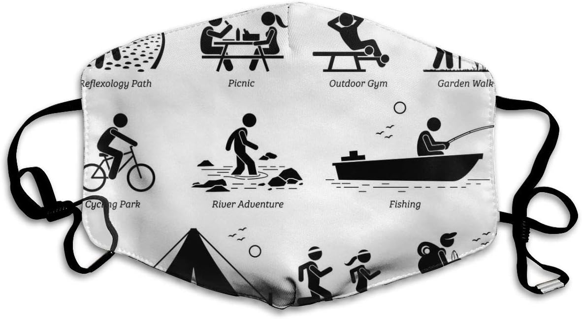 Shuwekk Outdoor Recreation Recreational Lifestyle Mask Face Mask Washable Reusable Breathable Windproof Mouth-Muffle Mouth Mask For Men Women