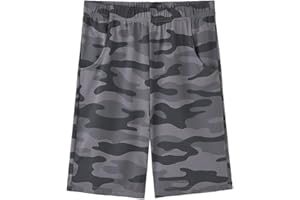 ACESTAR Boys Camouflage Athletic Shorts - Quick Dry Active Youth Printed Camo Core Mesh Sport Shorts with Pockets