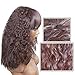 Namecute Kinky Curly Wig Ombre Wine Red Synthetic Hair Wig + Free Wig Cap