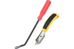 GEARLINTON Upholstery Staple Remover, Construction Staple Remover Tool, Heavy Duty Tack Lifter Carpet Remover, Nail Puller for Removing All Kinds of Staples for Furniture, Canvas, Wooden Case, Carton